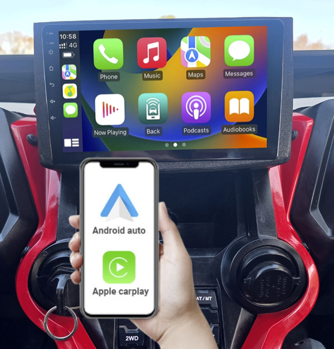 2019–2021 Standard Honda Talon Radio Kit – 9” Touchscreen with Backup Camera | Dash Enclosure & Gauge Relocation