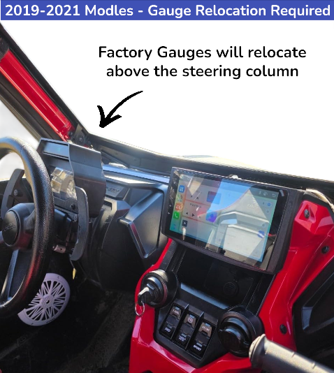 2019–2021 Standard Honda Talon Radio Kit – 9” Touchscreen with Backup Camera | Dash Enclosure & Gauge Relocation
