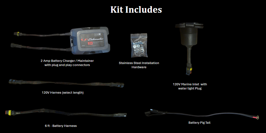 Universal UTV Battery Charger / Maintainer Kit – Hardwired Plug & Play System