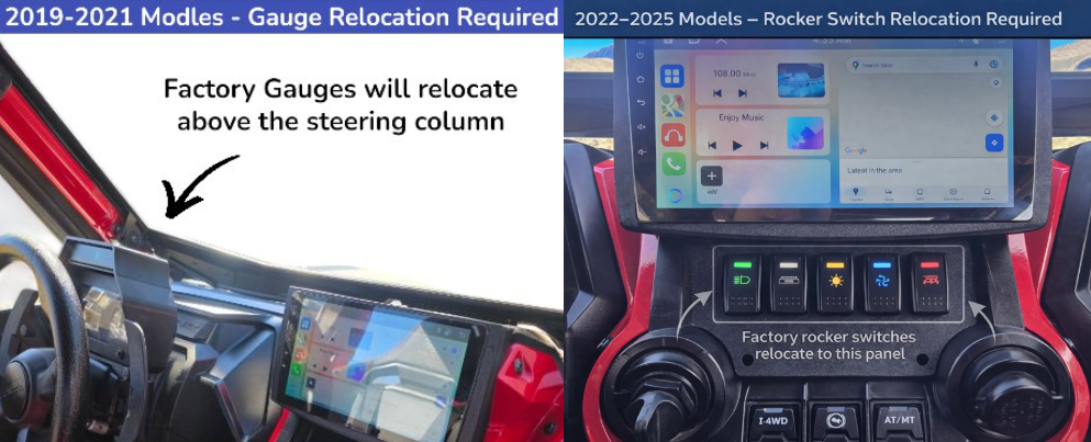 Honda Talon Radio Kit HEADUNIT ONLY – 9” Touchscreen with Backup Camera | Dash Enclosure & Gauge Relocation (Copy)