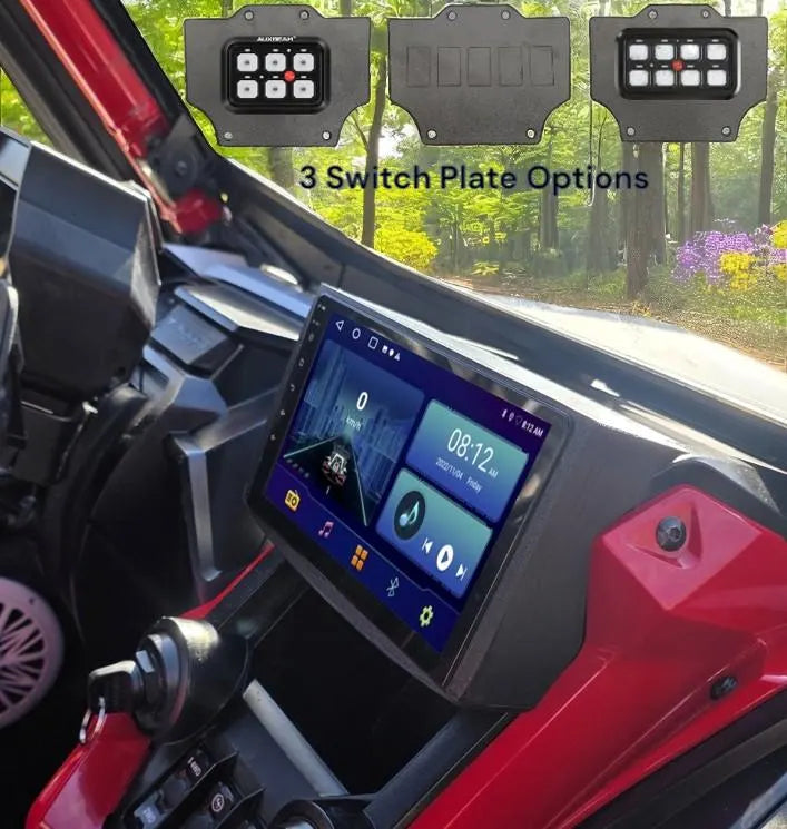 2022–2025 Live Valve Honda Talon Radio Kit – 9” Touchscreen with Backup Camera | Dash Enclosure &  Switch Relocation Plate