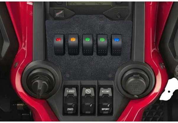 Honda Talon 5-Rocker Switch Plate – ABS Dash Mount